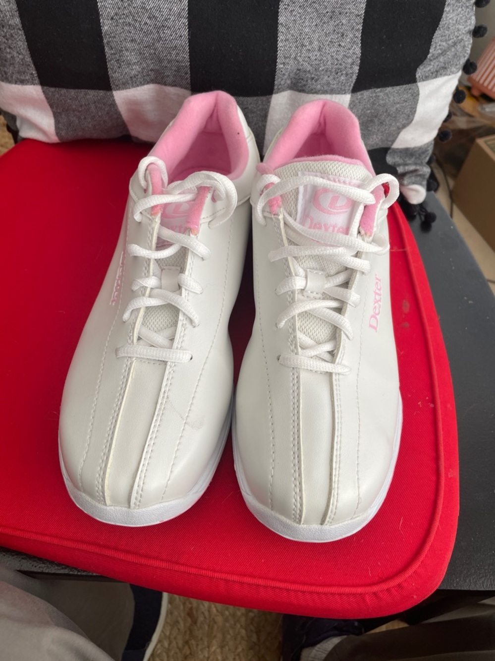 Dexter White and Pink Low-Profile Sneakers - Picture 2 of 5